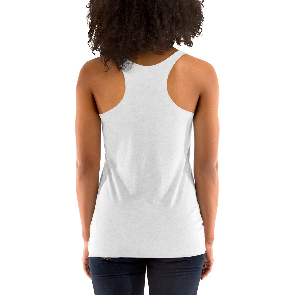 Kamala Harris "Screwing the People" White Next Level Racerback Tank