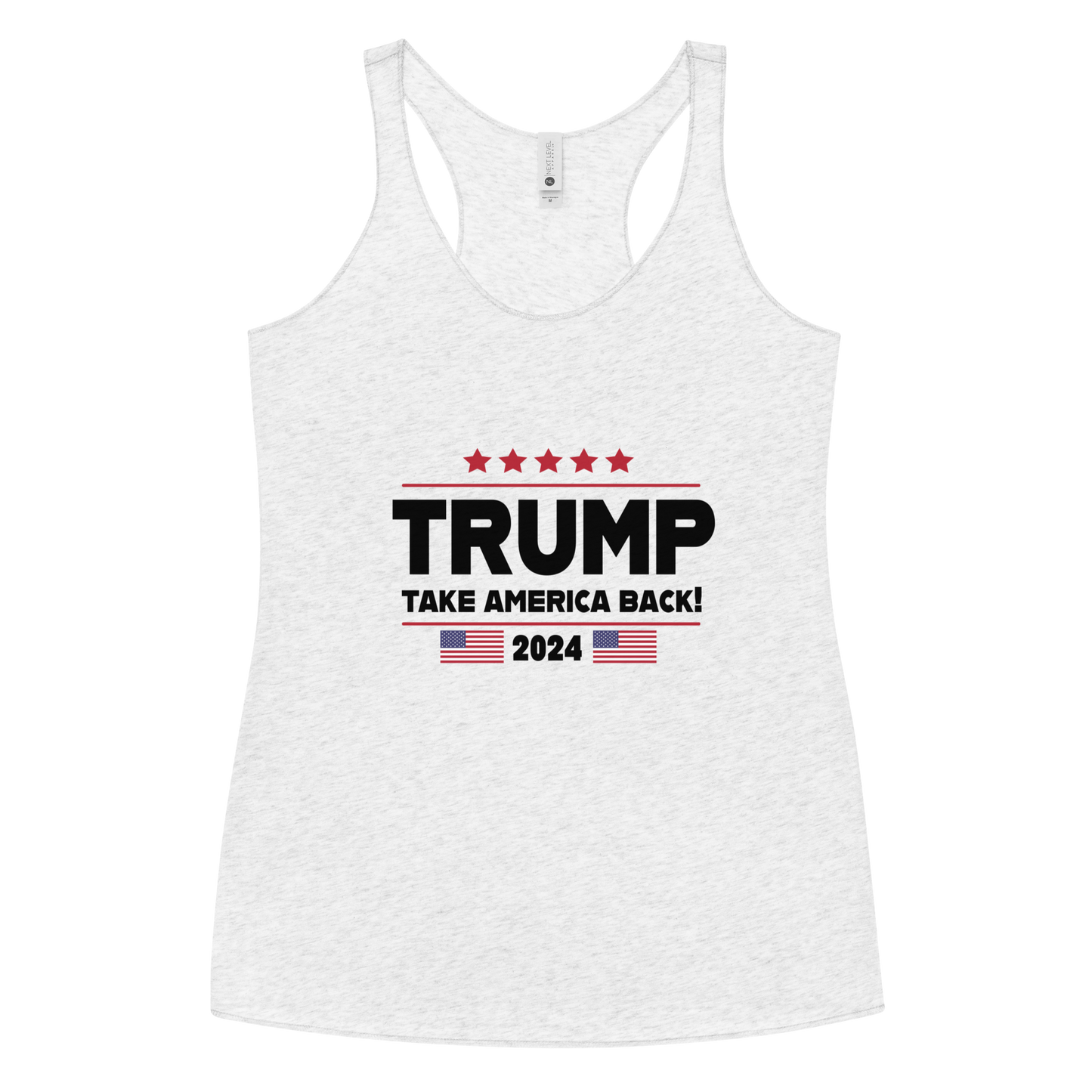 Trump Take America Back Women's White Racerback Tank