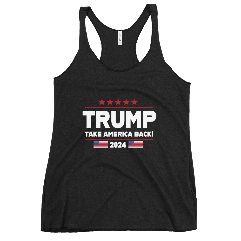 Trump Take America Back Women's Dark Racerback Tank
