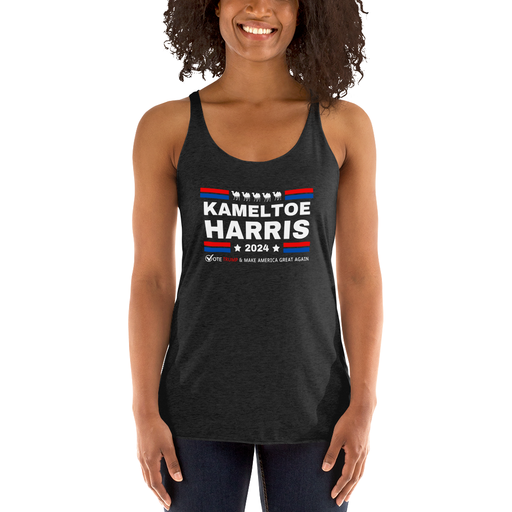 Kameltoe Harris 2024  - Vote Trump - Next Level Women's Racerback Tank