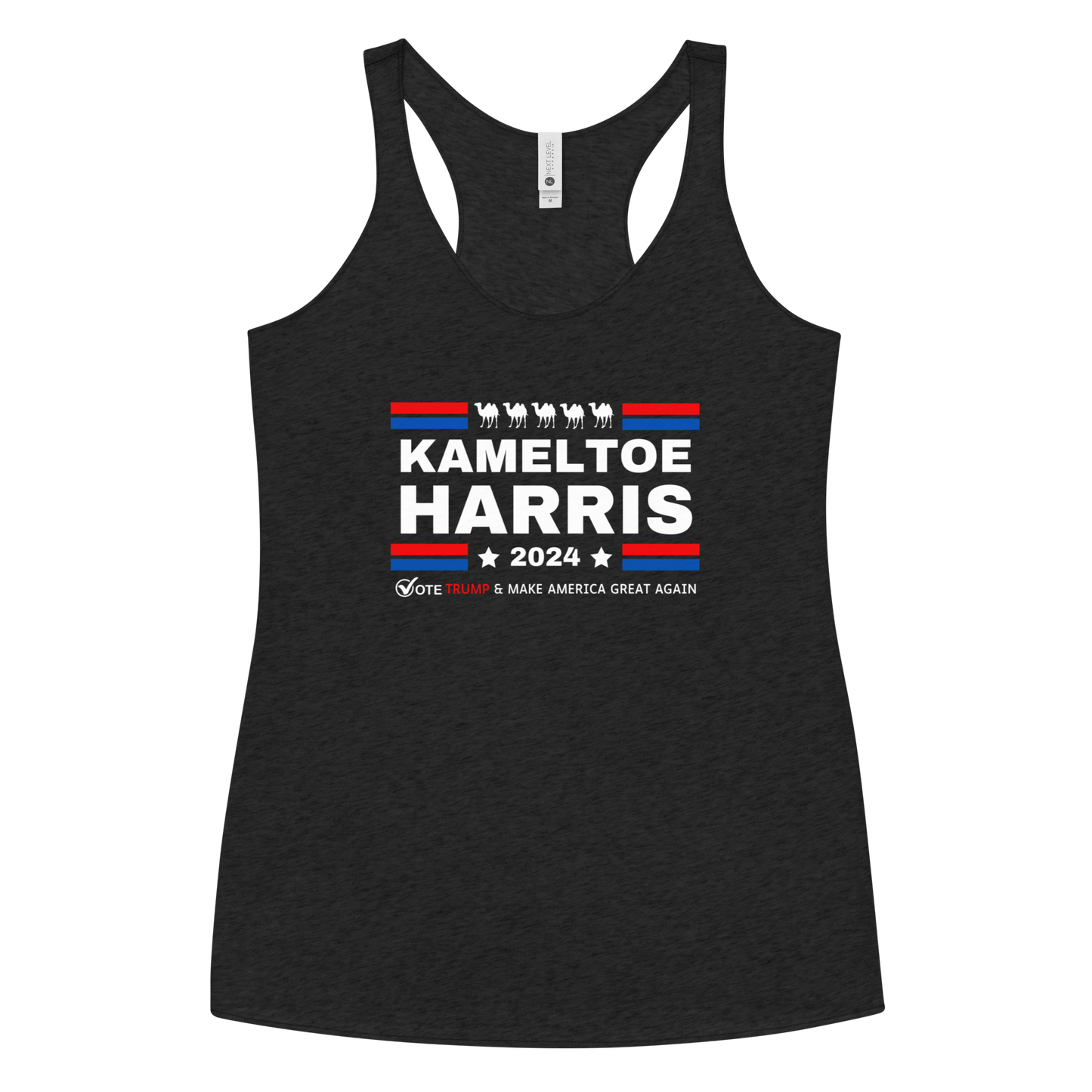 Kameltoe Harris 2024  - Vote Trump - Next Level Women's Racerback Tank
