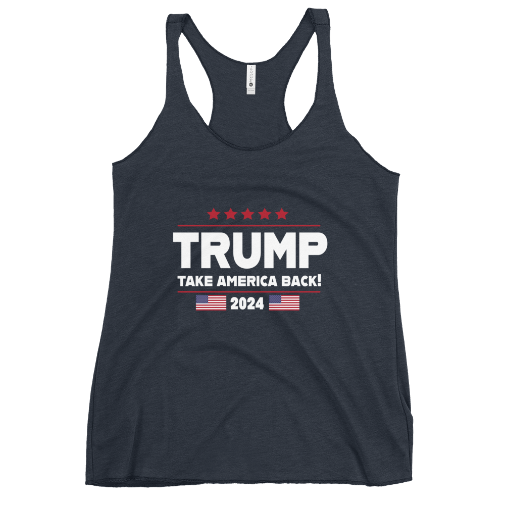 Trump Take America Back Women's Dark Racerback Tank