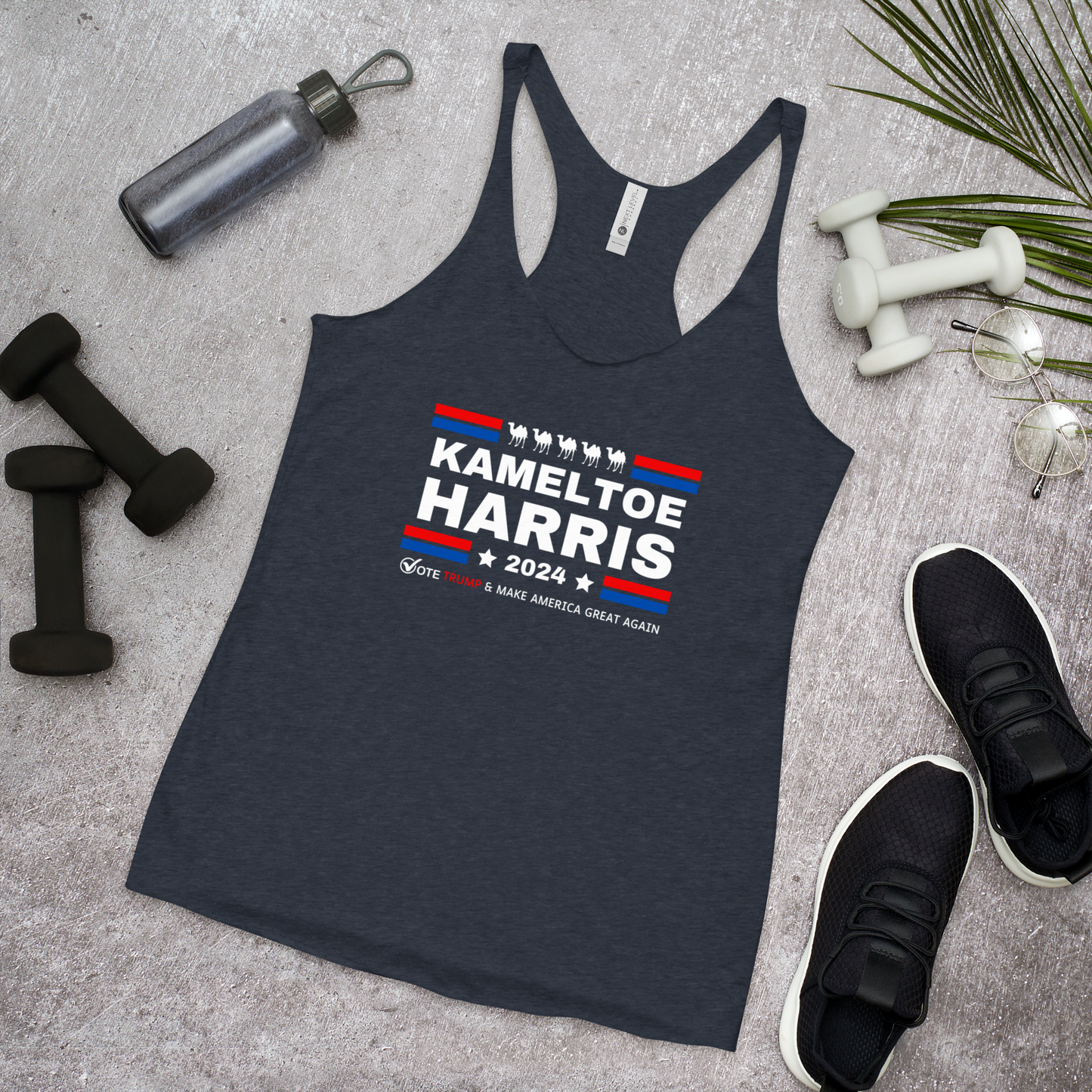 Kameltoe Harris 2024  - Vote Trump - Next Level Women's Racerback Tank