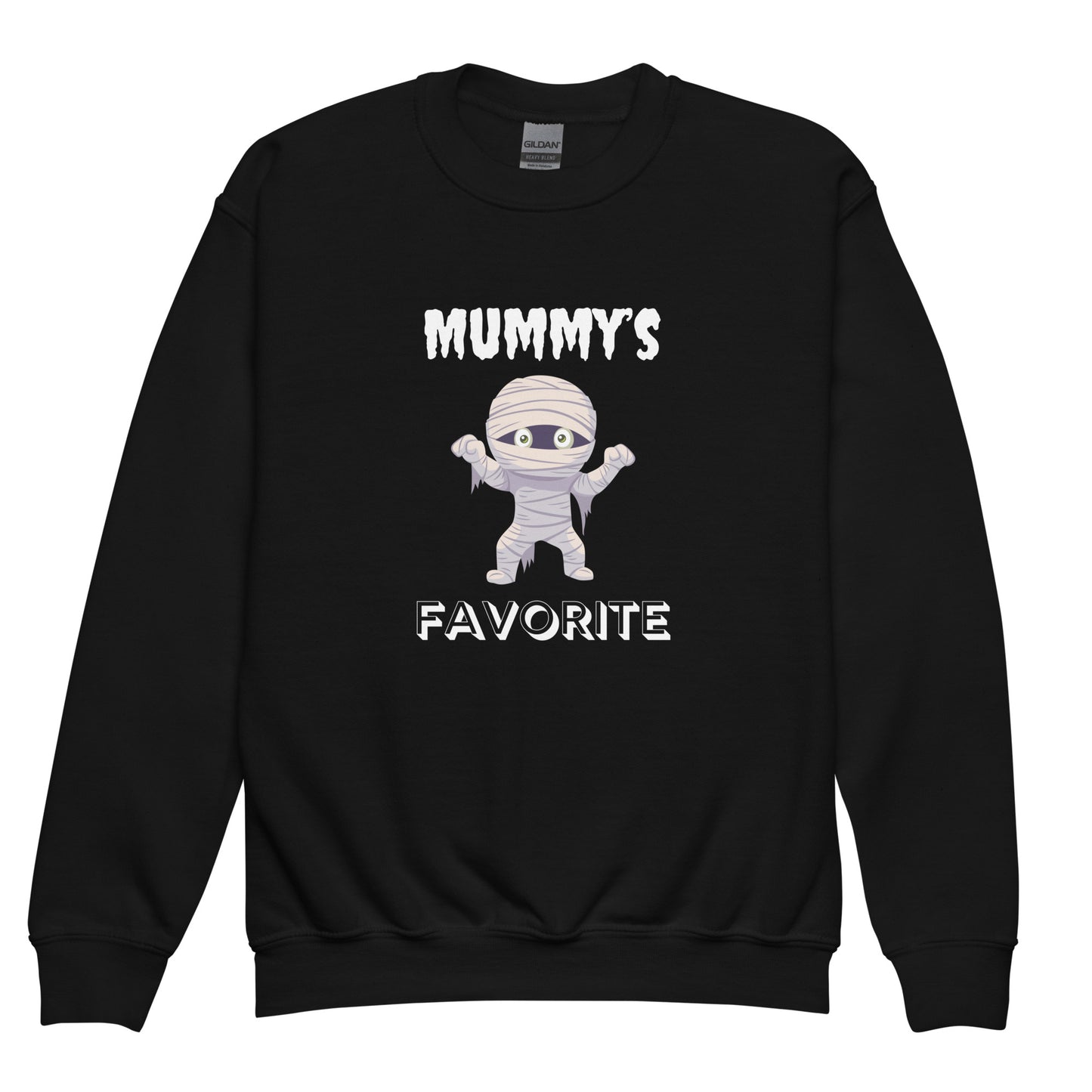 Mummy's Favorite Halloween Black Youth Crew Neck Sweatshirt