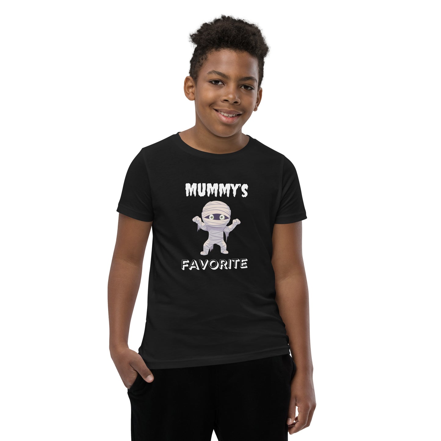 Mummy's Favorite Dark Halloween Youth Bella+Canvas T-Shirt