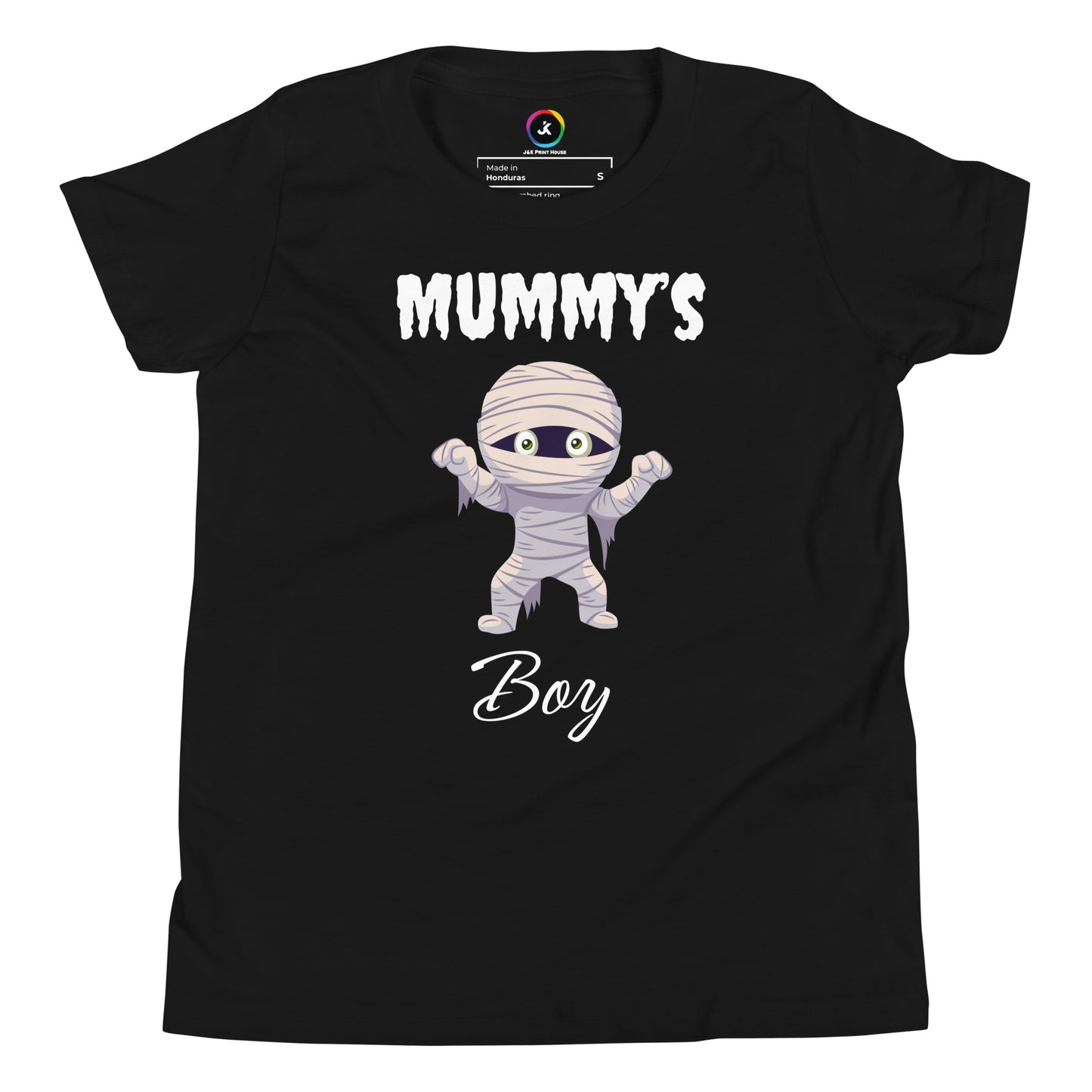 Mummy's Boy Dark Bella+Canvas Youth Halloween T-Shirt