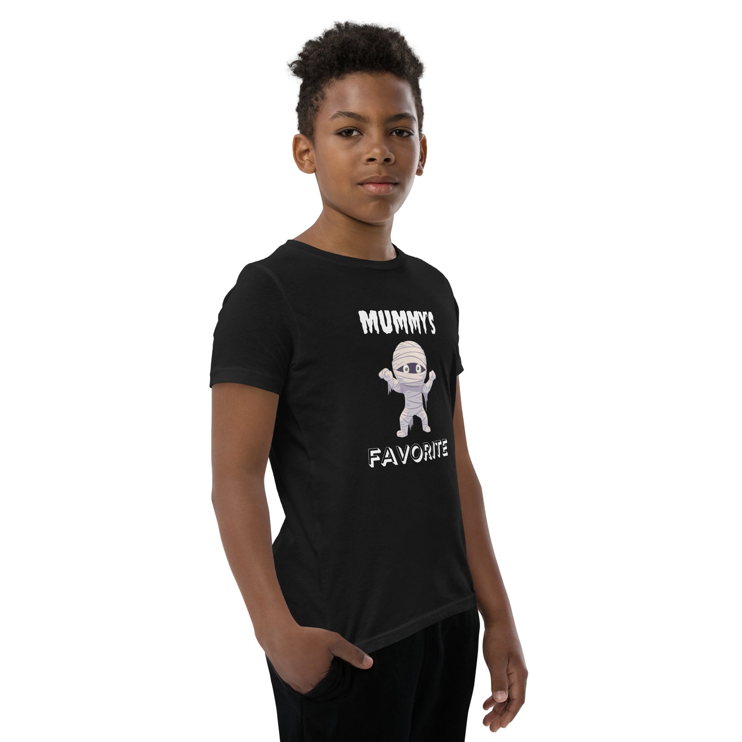 Mummy's Favorite Dark Halloween Youth Bella+Canvas T-Shirt