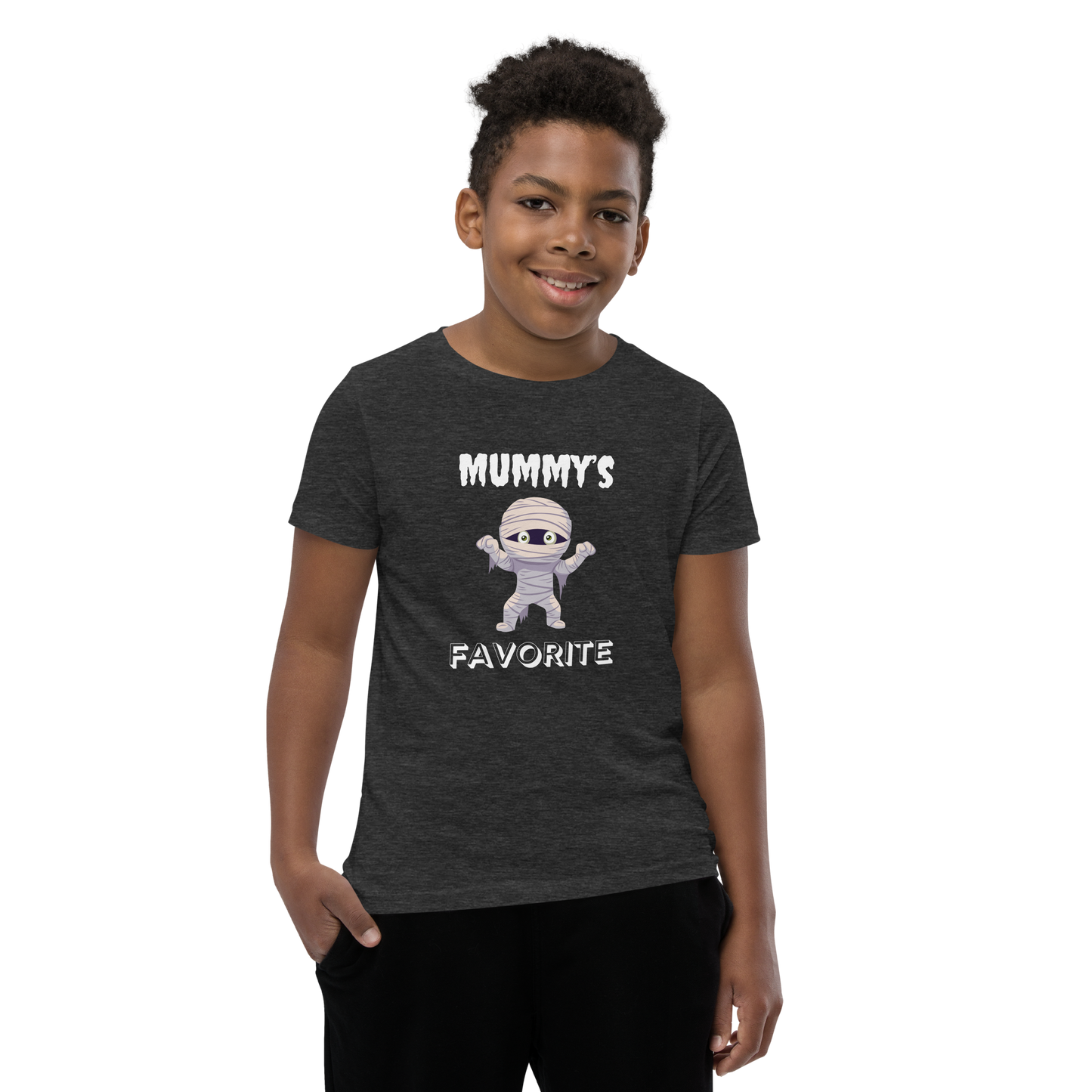Mummy's Favorite Dark Halloween Youth Bella+Canvas T-Shirt