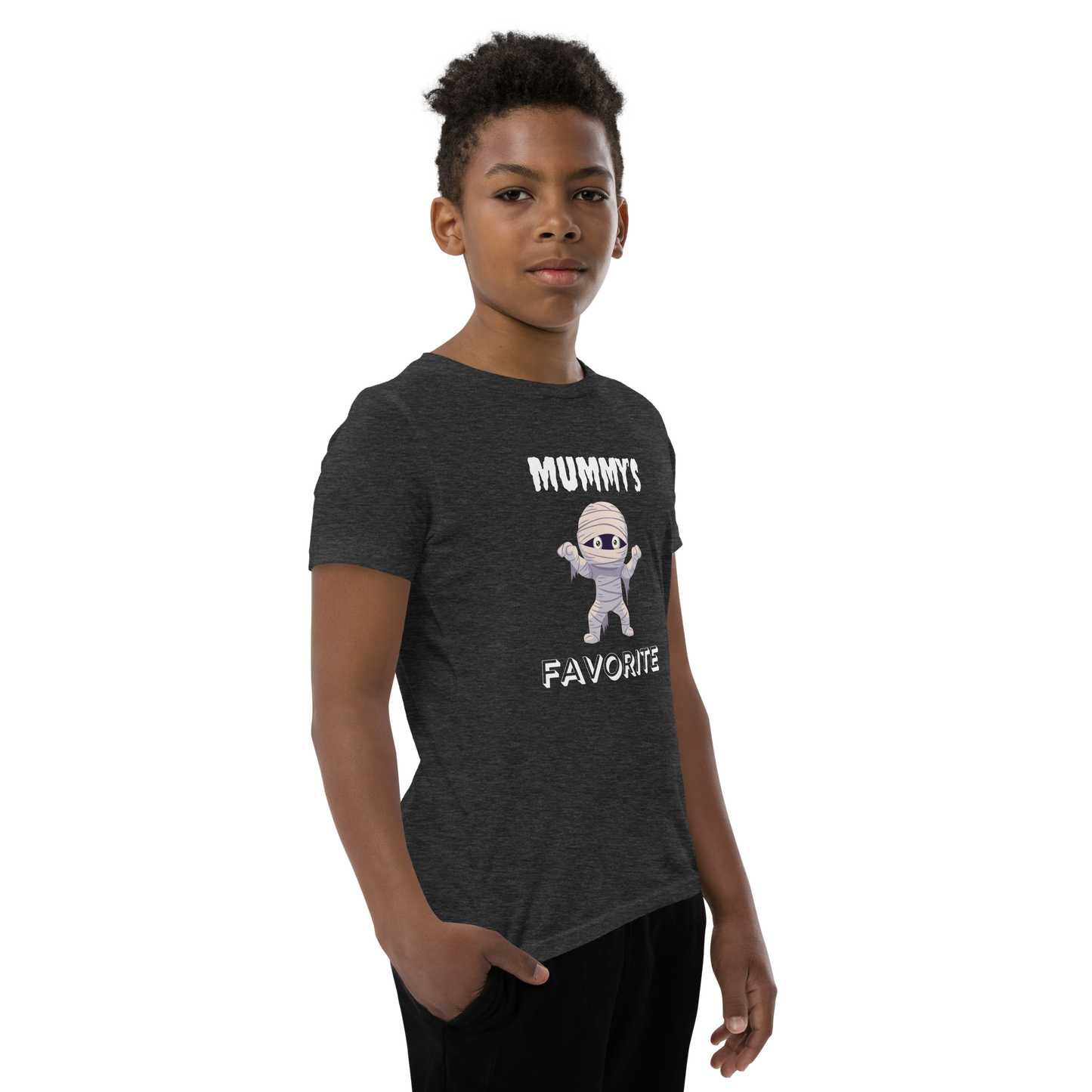 Mummy's Favorite Dark Halloween Youth Bella+Canvas T-Shirt