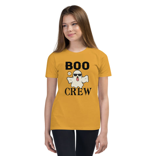 Boo Crew Light Youth Halloween T-Shirt | Bella + Canvas Ghost Tee for Kids