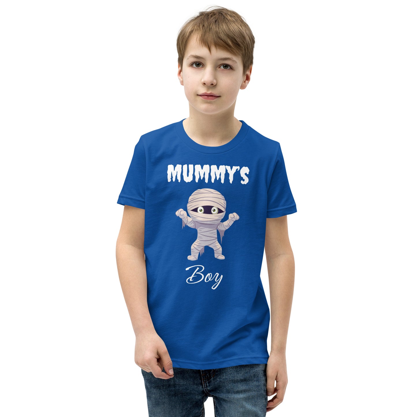 Mummy's Boy Dark Bella+Canvas Youth Halloween T-Shirt