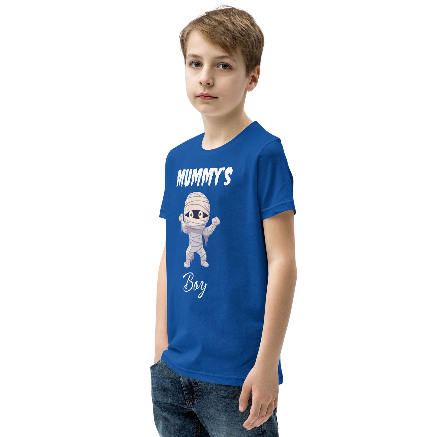 Mummy's Boy Dark Bella+Canvas Youth Halloween T-Shirt