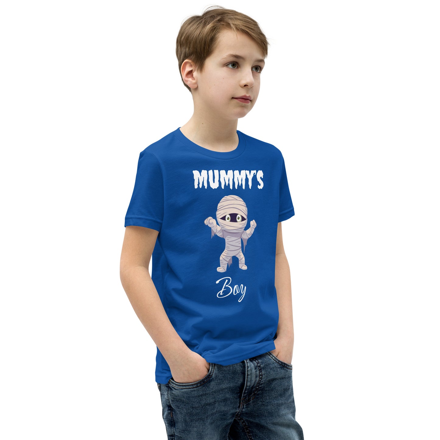 Mummy's Boy Dark Bella+Canvas Youth Halloween T-Shirt